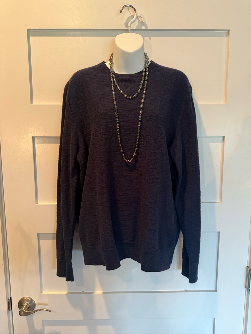 Timeless Navy Knit Crewneck Sweater